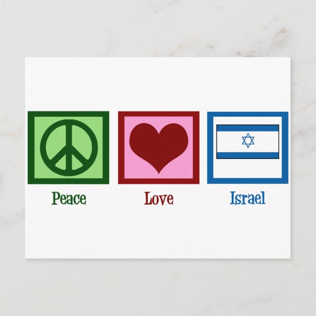Peace Kärlek Israel Vykort (Framsida)