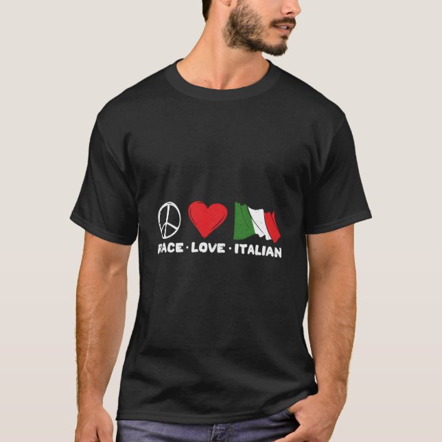 Peace Kärlek Italienska T Shirt (Framsida)