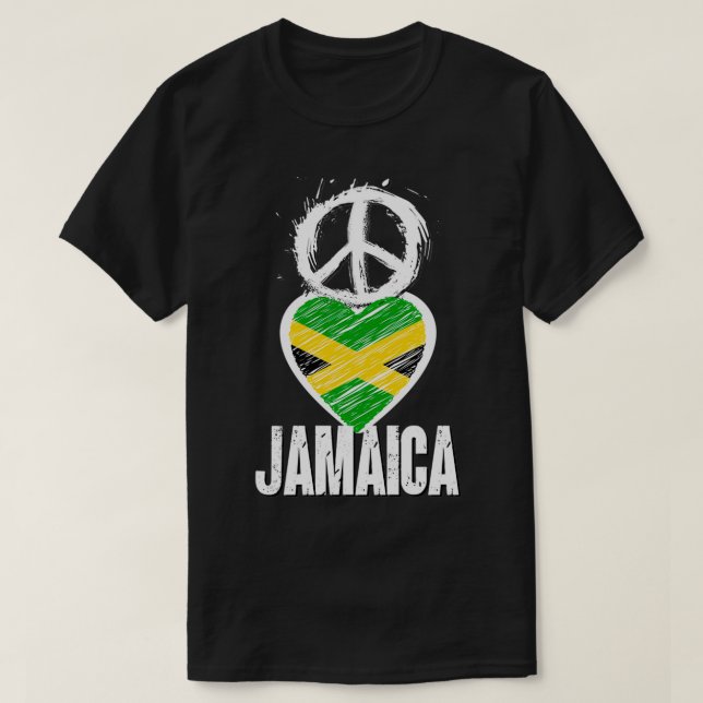 Peace Kärlek Jamaica T Shirt (Design framsida)