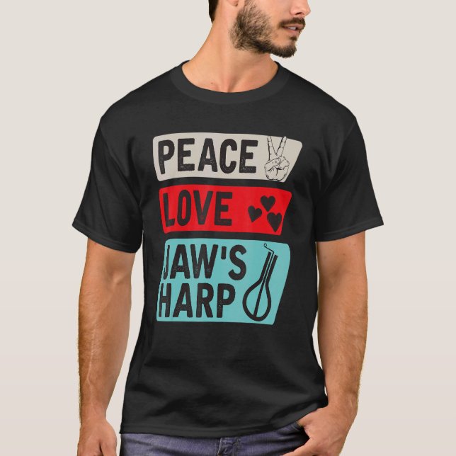 Peace Kärlek Jaw's Harp Lamellophone Instrument Mu T Shirt (Framsida)