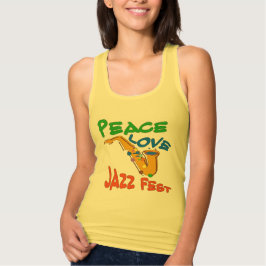 Peace Kärlek Jazz Fest Sax Linne Med Racerback