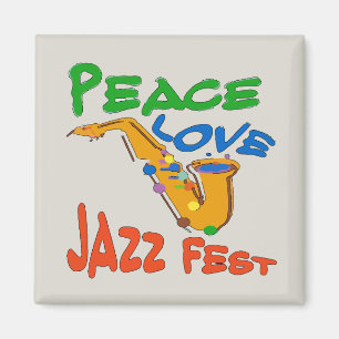 Peace Kärlek Jazz Fest Sax Magnet