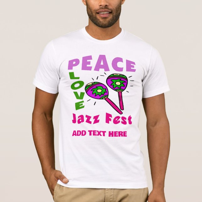 Peace Kärlek Jazz Fest T Shirt (Framsida)