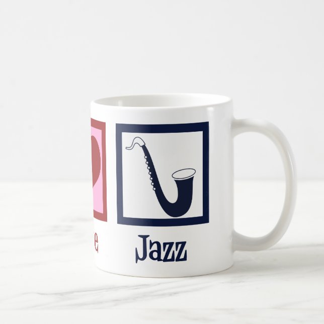 Peace Kärlek Jazz Music Saxophone Kaffemugg (Höger)