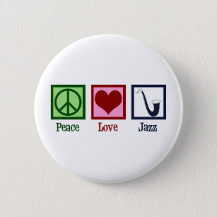 Peace Kärlek Jazz Music Saxophone Knapp