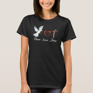 Peace Kärlek Jesus Cute Dove Christian Kor Faith G T Shirt