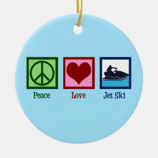 Peace Kärlek Jet Ski Julgransprydnad Keramik