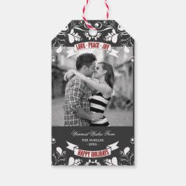 Peace Kärlek Joy Art nouveau Blommigt, blommande H Presentetikett