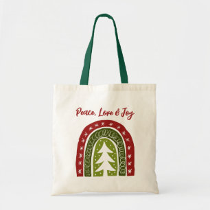 Peace kärlek joy boho Julgran-design till väskan Tygkasse