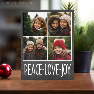 Peace Kärlek Joy Chalkboard 4 Photo Collage Helg Vykort