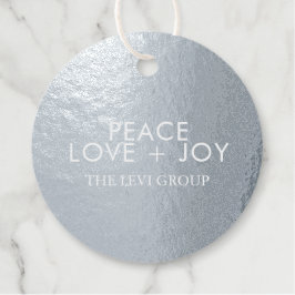 Peace Kärlek Joy Elegant jul Circle Silver