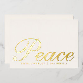 Peace Kärlek Joy Elegant Typography Ivory och Guld