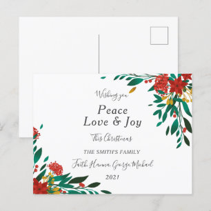 Peace Kärlek Joy Family God jul-vykort Vykort