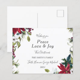 Peace Kärlek Joy Family God jul-vykort Vykort