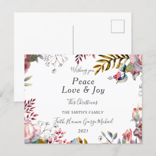 Peace Kärlek Joy Family God jul-vykort Vykort