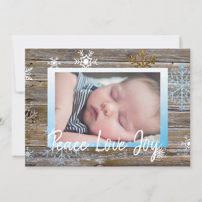 Peace Kärlek Joy Family Photo jul Julkort (Framsida)
