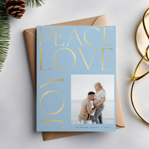Peace Kärlek Joy-fotot av guld typografi Julen