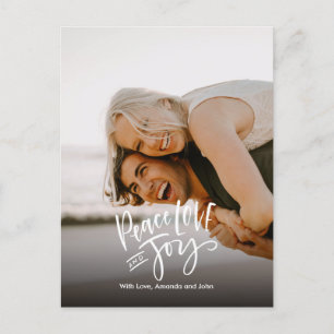 Peace kärlek Joy   Fullt fotomodern hand hyrd Helg Vykort