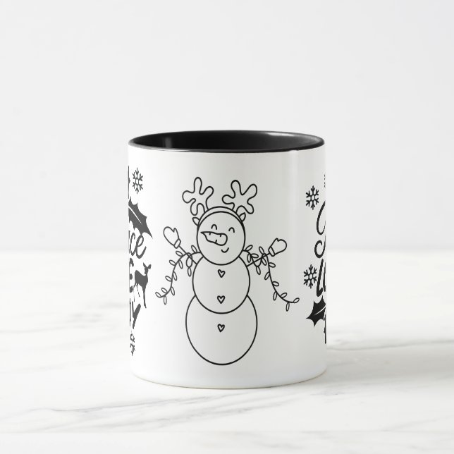 Peace Kärlek Joy Funny Helgdag Mugg (Center)