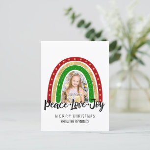 Peace Kärlek Joy God jul Rainbow Photo Helg Vykort