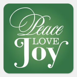PEACE KÄRLEK JOY | HELGDAG ENVELOPE SEAL FYRKANTIGT KLISTERMÄRKE