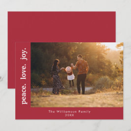 Peace Kärlek Joy Helgdag-julfamiljfoto Julkort