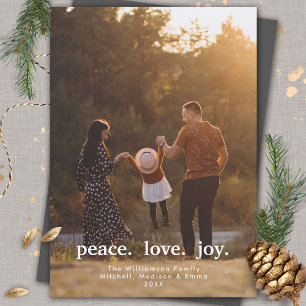 Peace Kärlek Joy Helgdag-julfamiljfoto Julkort
