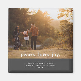 Peace Kärlek Joy Helgdag-julfamiljfoto Magnet