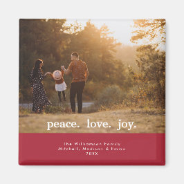 Peace Kärlek Joy Helgdag-julfamiljfoto Magnet