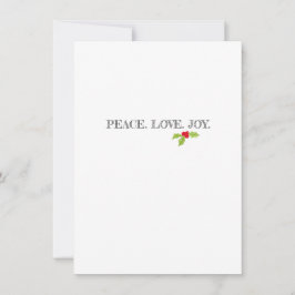 Peace Kärlek Joy Holly God jul Helgdag Flat Julkort