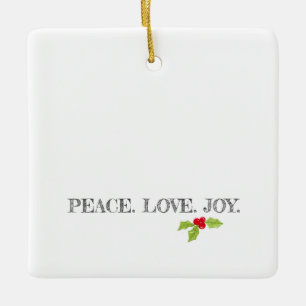 Peace Kärlek Joy Holly God jul Modern Photo Julgransprydnad Keramik