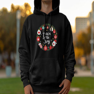 Peace Kärlek Joy Jul-andedräkt Hoodie