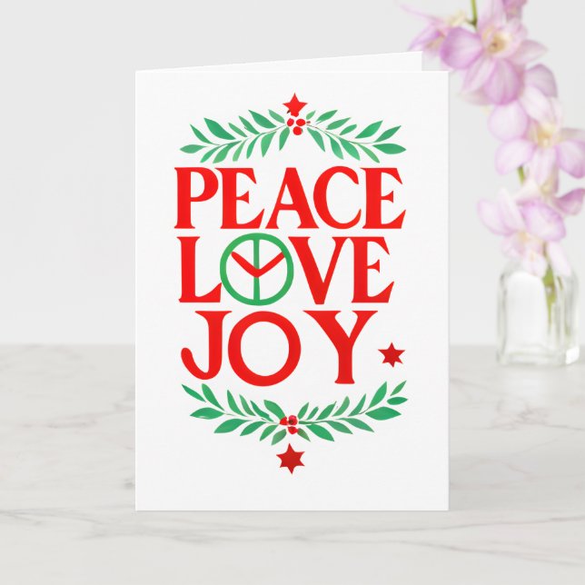 Peace Kärlek Joy Jul Festive Helgdag Kort (Orkide)