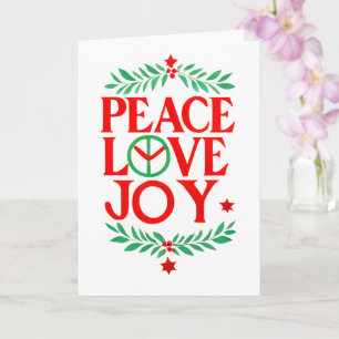 Peace Kärlek Joy Jul Festive Helgdag Kort