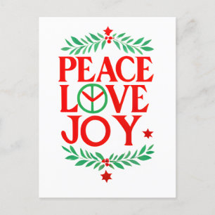 Peace Kärlek Joy Jul Festive Helgdag Vykort