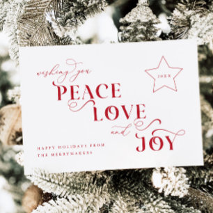 Peace Kärlek Joy jul-Helgdag-fotokort Julkort