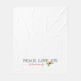 Peace Kärlek Joy jul Holly-familjen Namn Festive Fleecefilt