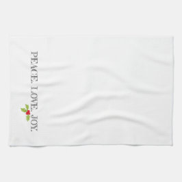Peace Kärlek Joy jul Holly Festive Helgdag Kökshandduk