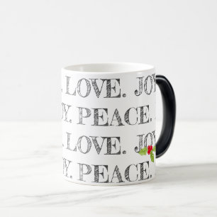 Peace Kärlek Joy jul Holly Festive Helgdag Magisk Mugg