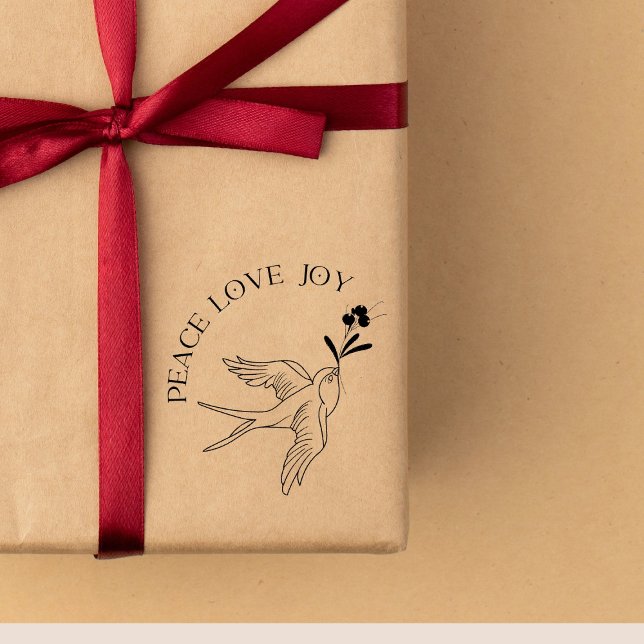 Peace Kärlek Joy jul Snö Tattoo Bird Berries Stämpel (Skapare uppladdad)