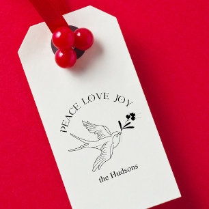 Peace Kärlek Joy jul Tattoo Bird Berry Stämpel