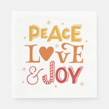 Peace Kärlek Joy. Julens gult röd skrift