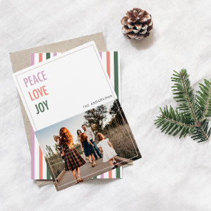 Peace Kärlek Joy-julfotoportet Helgdag Julkort