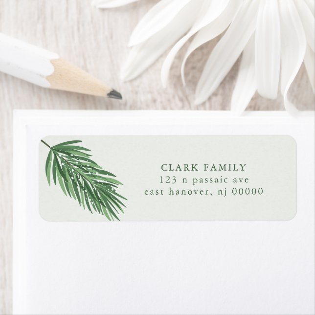 "Peace Kärlek Joy" julgranen Returadress Etikett (Insitu)