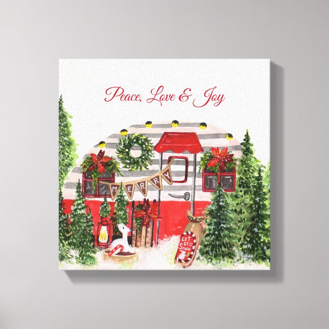 Peace Kärlek & Joy julkamper Canvastryck (Framsida)
