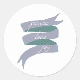 Peace Kärlek Joy Lavender Ribbon Stickers Runt Klistermärke