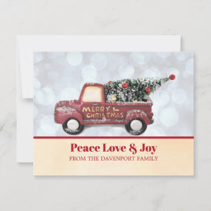 Peace Kärlek & Joy Leksak Lastbil God jul Julkort