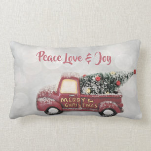 Peace Kärlek & Joy Leksak Lastbil God jul Lumbarkudde