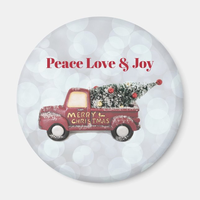 Peace Kärlek & Joy Leksak Lastbil God jul Magnet (Framsidan)