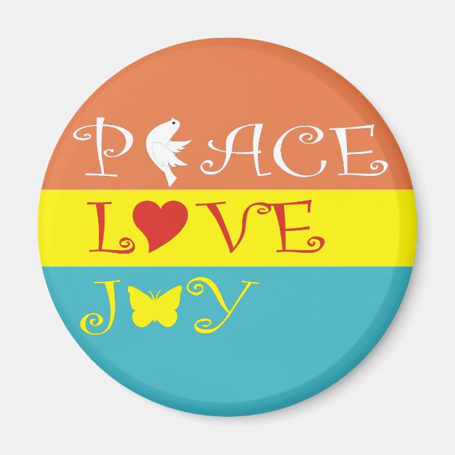 Peace Kärlek Joy Magnet (Framsidan)
